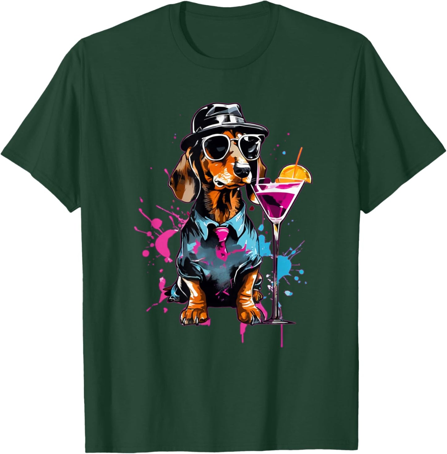 Martini Cocktail Lover Dachshund Cocktail Weenies Dachshund T-Shirt - T-Shirt | Forest