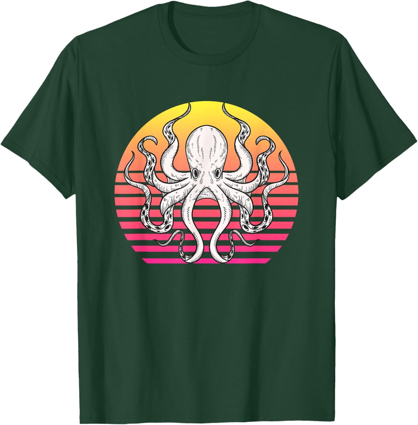 Octopus Retro Gift or Boys T-Shirt - T-Shirt | Forest