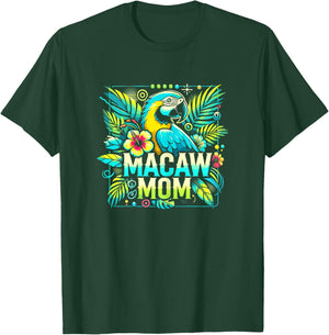 Macaw Mom Shirt Macaw Shirt Mother Mama Blue Yellow Macaw T-Shirt - T-Shirt | Forest