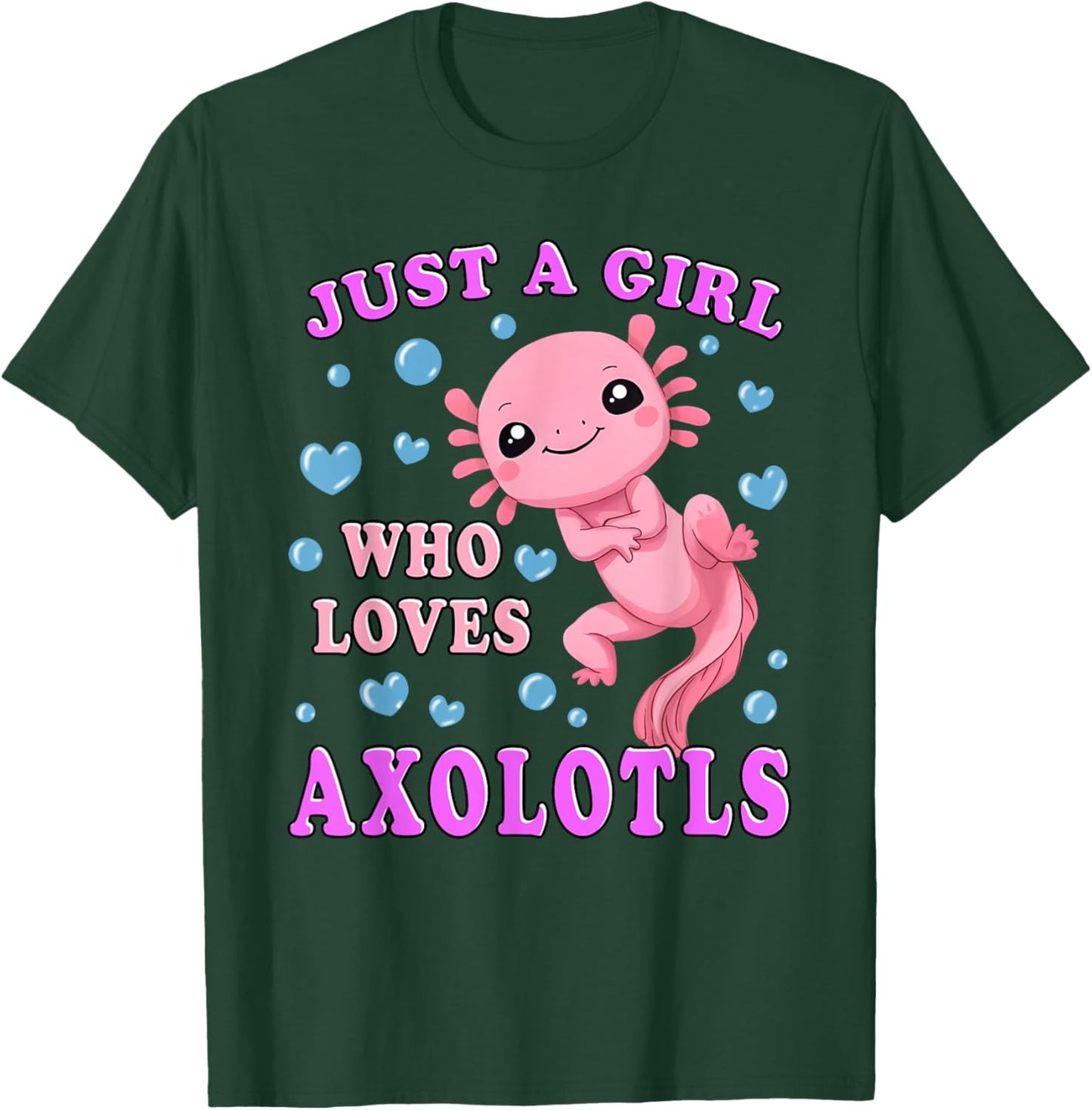 Axolotl Kawaii Cute Anime Axolotl for Teen Girls Kids T-Shirt - T-Shirt | Forest