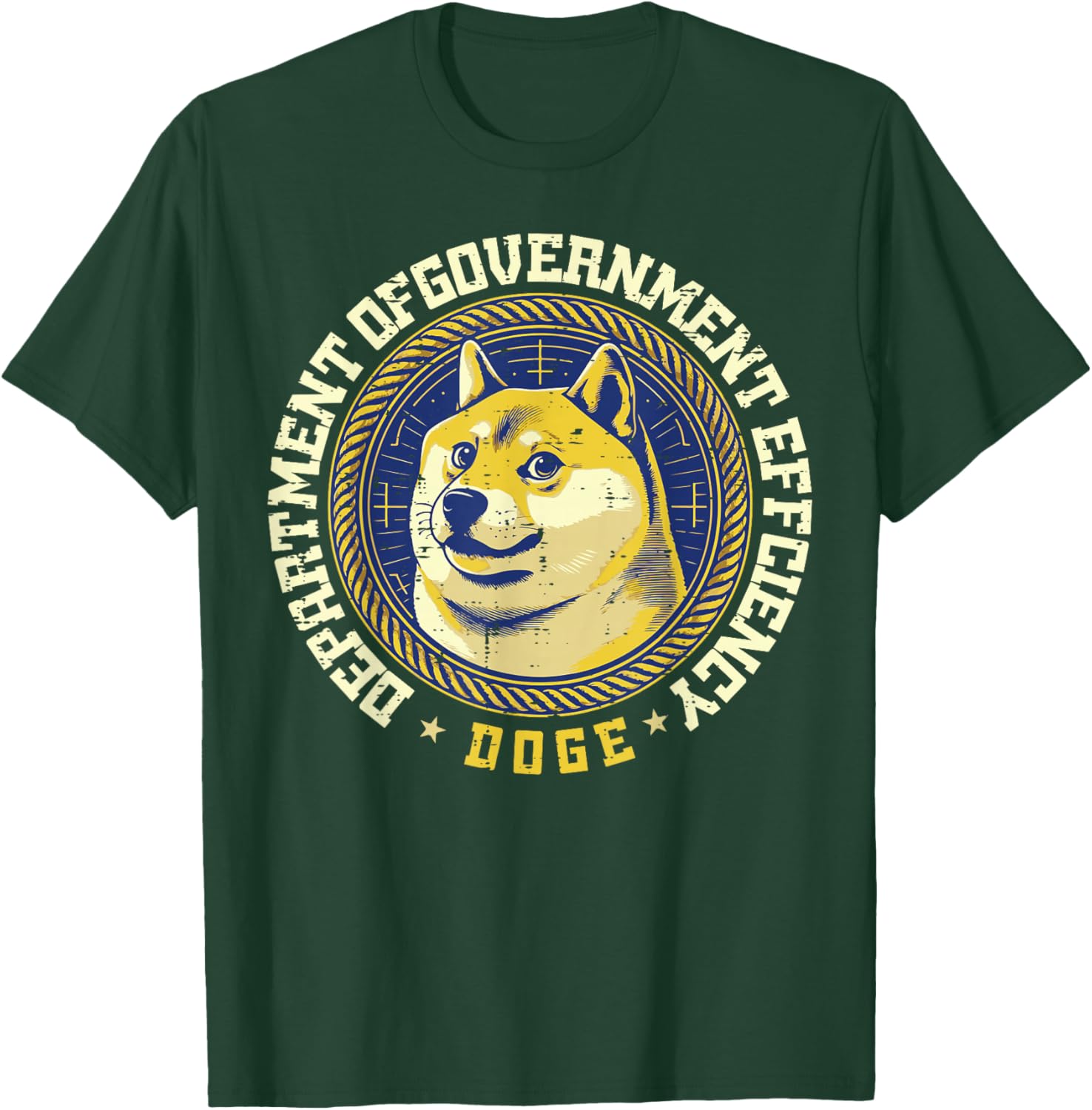 Doge Shiba Inu Face Department Of Government Efficiency Men T-Shirt - T-Shirt | Forest