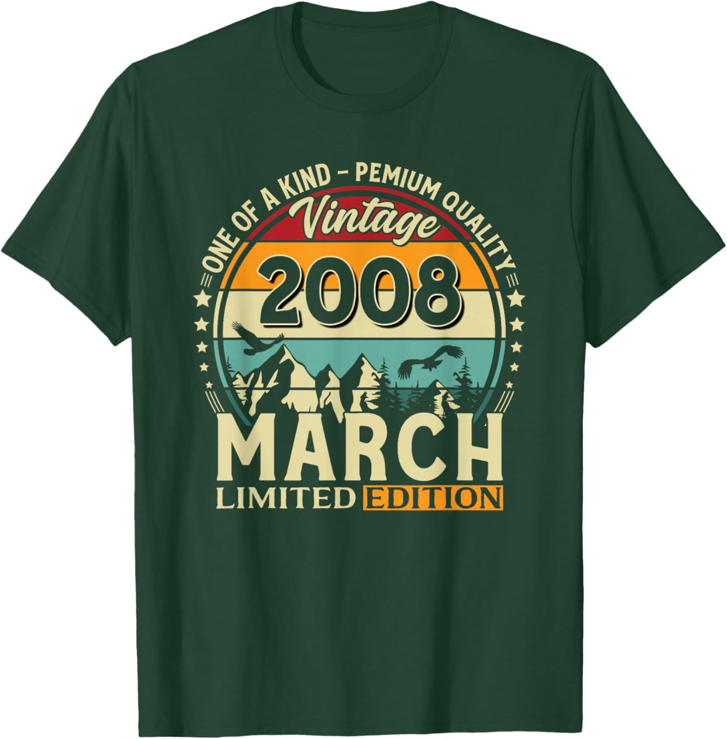 18 Ans Anniversaire Homme Cadeau Mars 2008 Vintage T-Shirt - T-Shirt | Forest