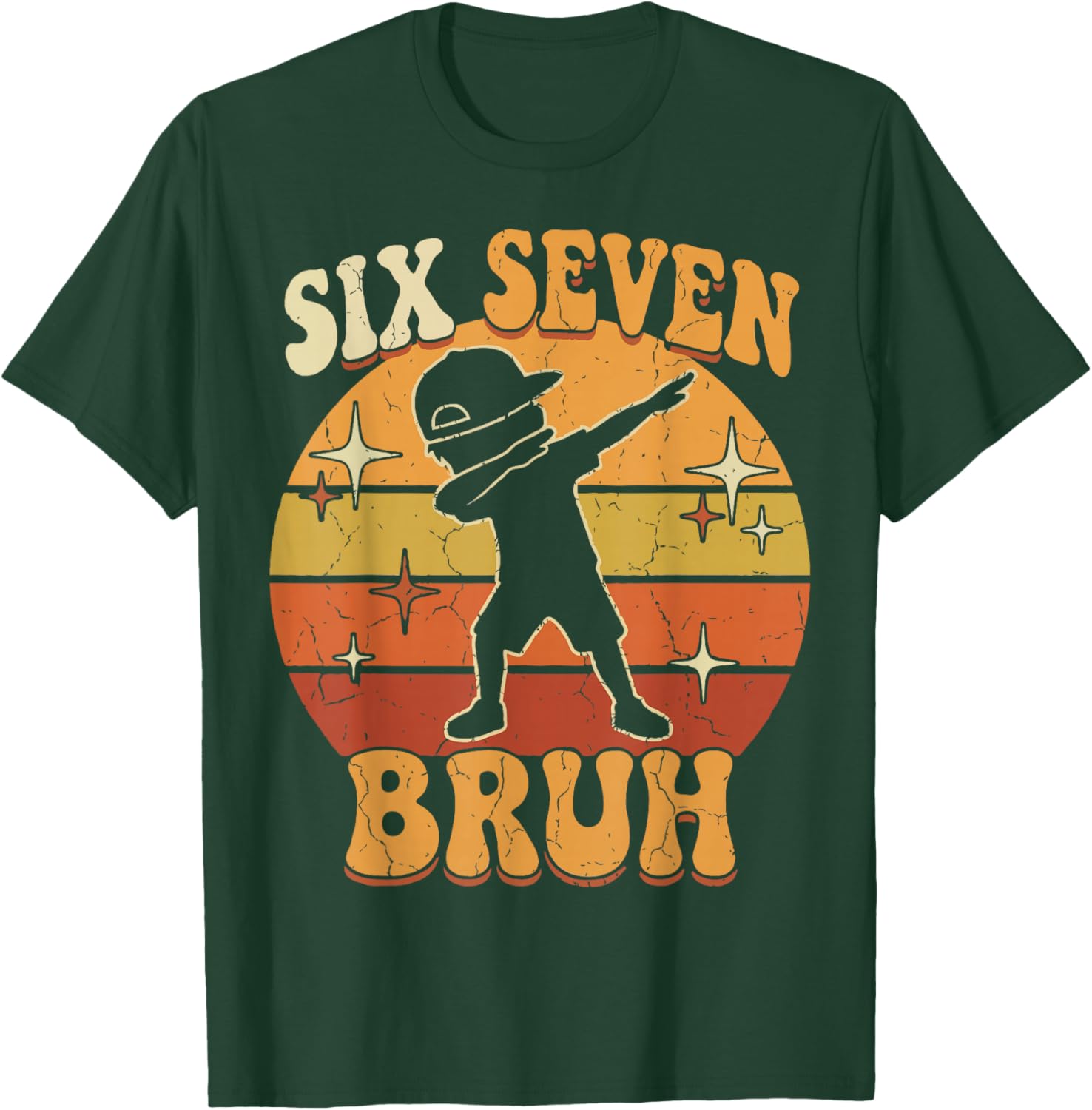 Vintage Six Seven Bruh 67 Meme Boys Teens Youth Kids 6-7 T-Shirt - T-Shirt | Forest