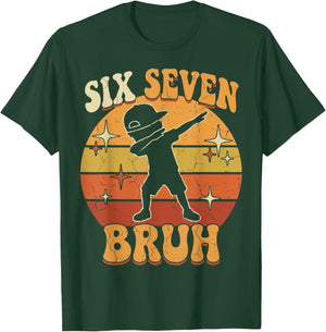 Vintage Six Seven Bruh 67 Meme Boys Teens Youth Kids 6-7 T-Shirt - T-Shirt | Forest
