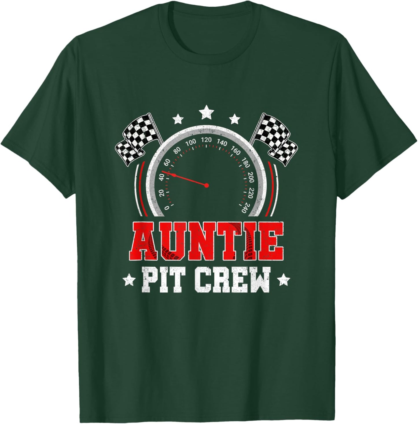 Auntie Pit Crew Race Car Birthday Party Racing Family T-Shirt - T-Shirt | Forest