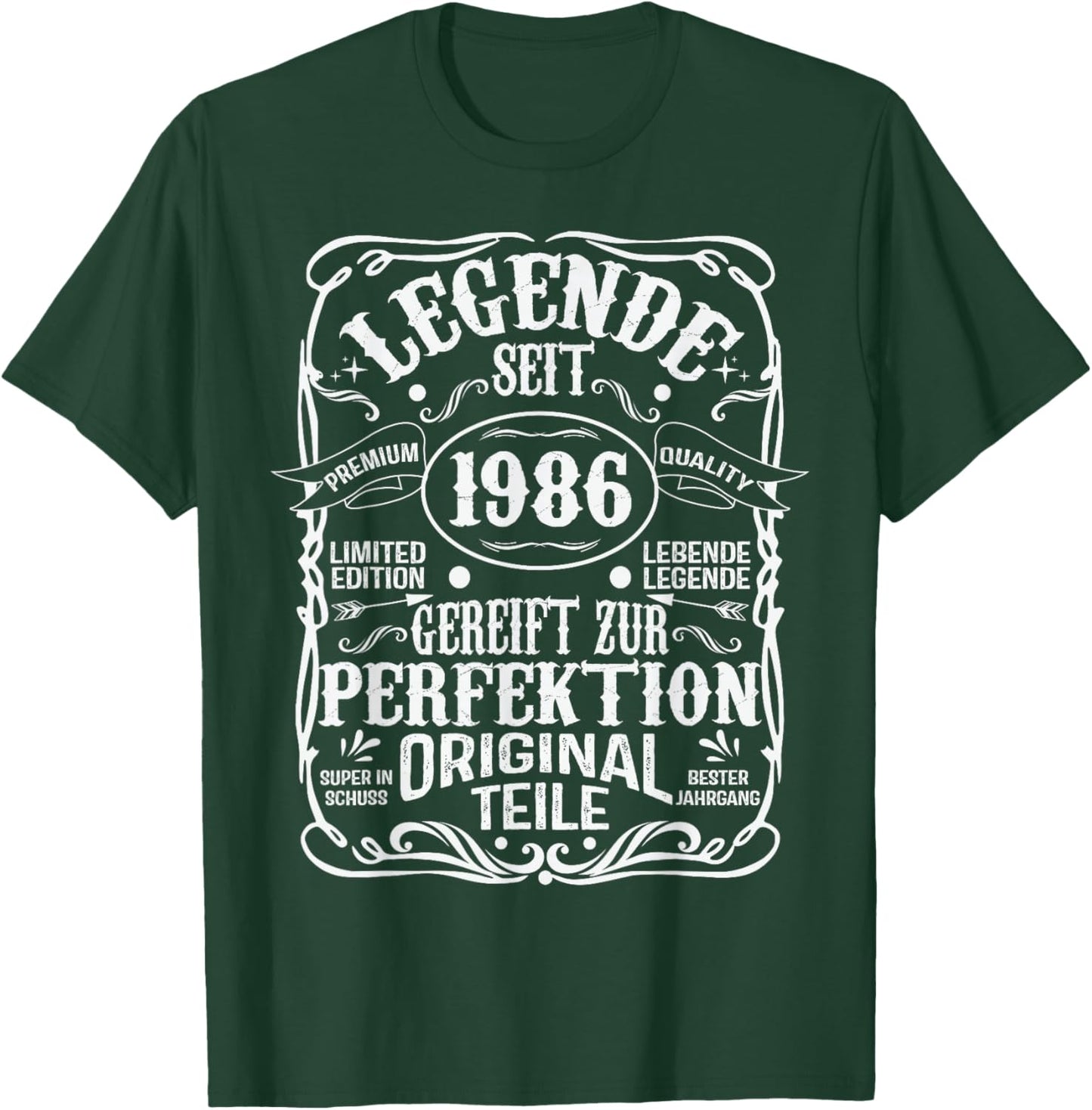 40th Birthday Man Woman 40 Years 1986 Decorative Gift Funny T-Shirt - T-Shirt | Forest