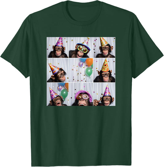 Funny Monkey Selfie Colorful Zoo Animal Monkey Birthday T-Shirt - T-Shirt | Forest