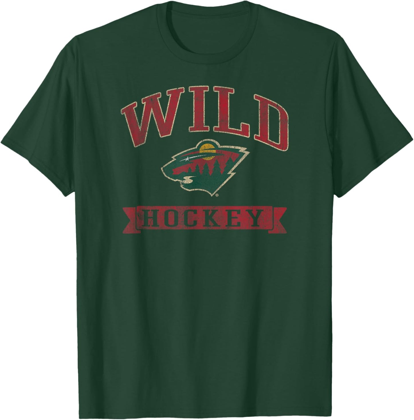 Minnesota Wild Vintage Hockey Black Officially Licensed T-Shirt - T-Shirt | Forest