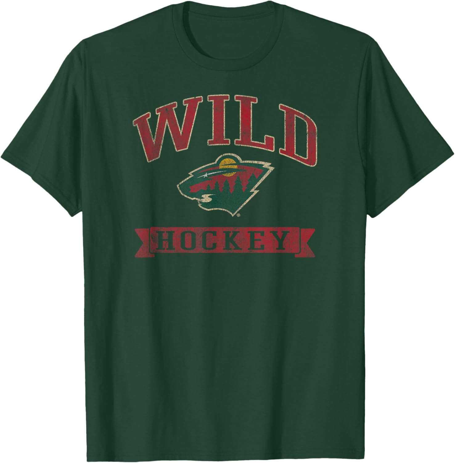 Minnesota Wild Vintage Hockey Black Officially Licensed T-Shirt - T-Shirt | Forest