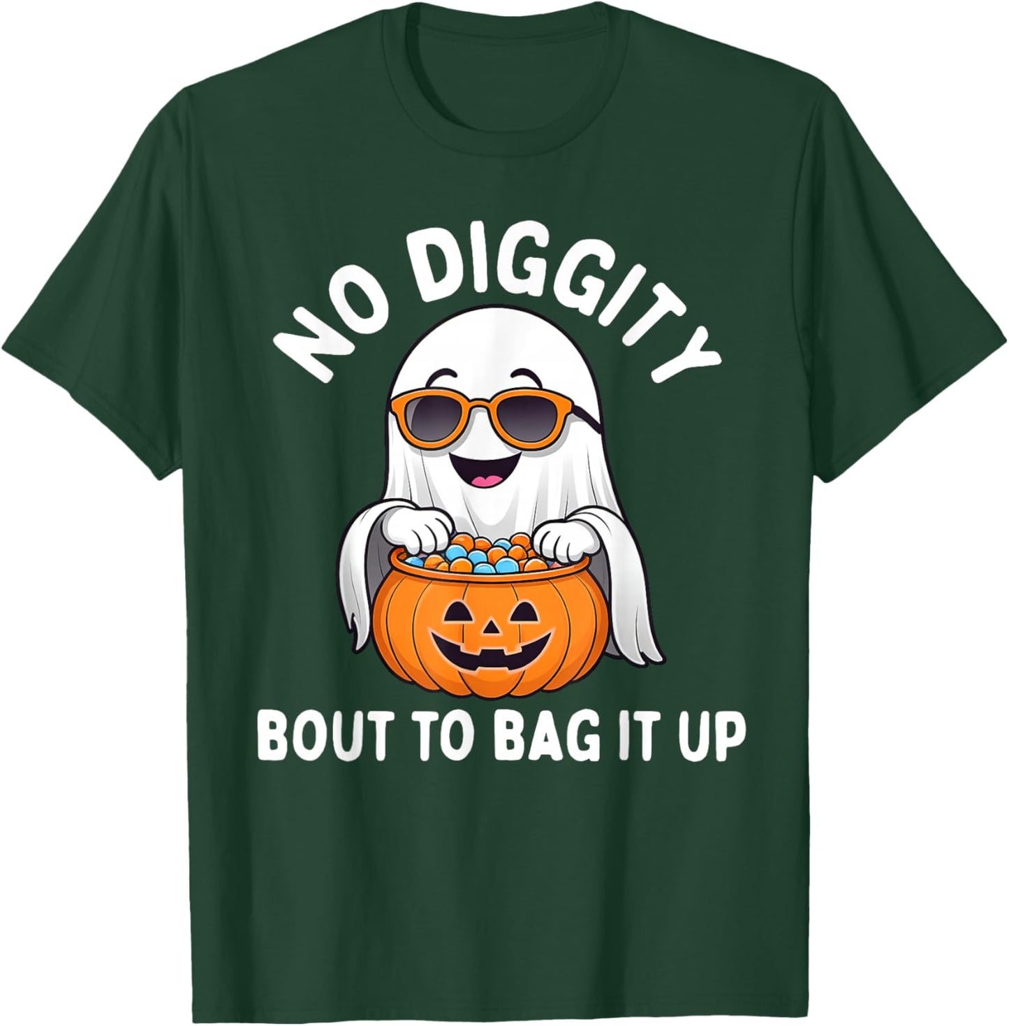 Halloween Ghost No Diggity Bout to Bag it Up Toddler Boys T-Shirt - T-Shirt | Forest