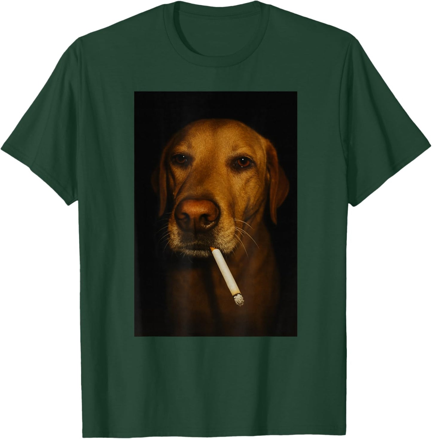 Funny Dog Smoking Cigarette T-Shirt - T-Shirt | Forest