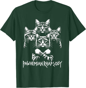 Retro Cat Rock Music Concert Band Men Kids Women Funny Cat T-Shirt - T-Shirt | Forest