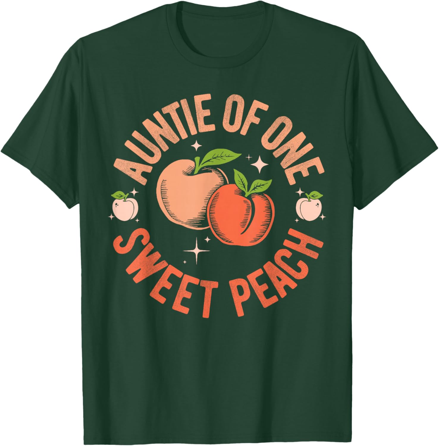 Auntie First Birthday One Sweet Peach Bday Family Matching T-Shirt - T-Shirt | Forest