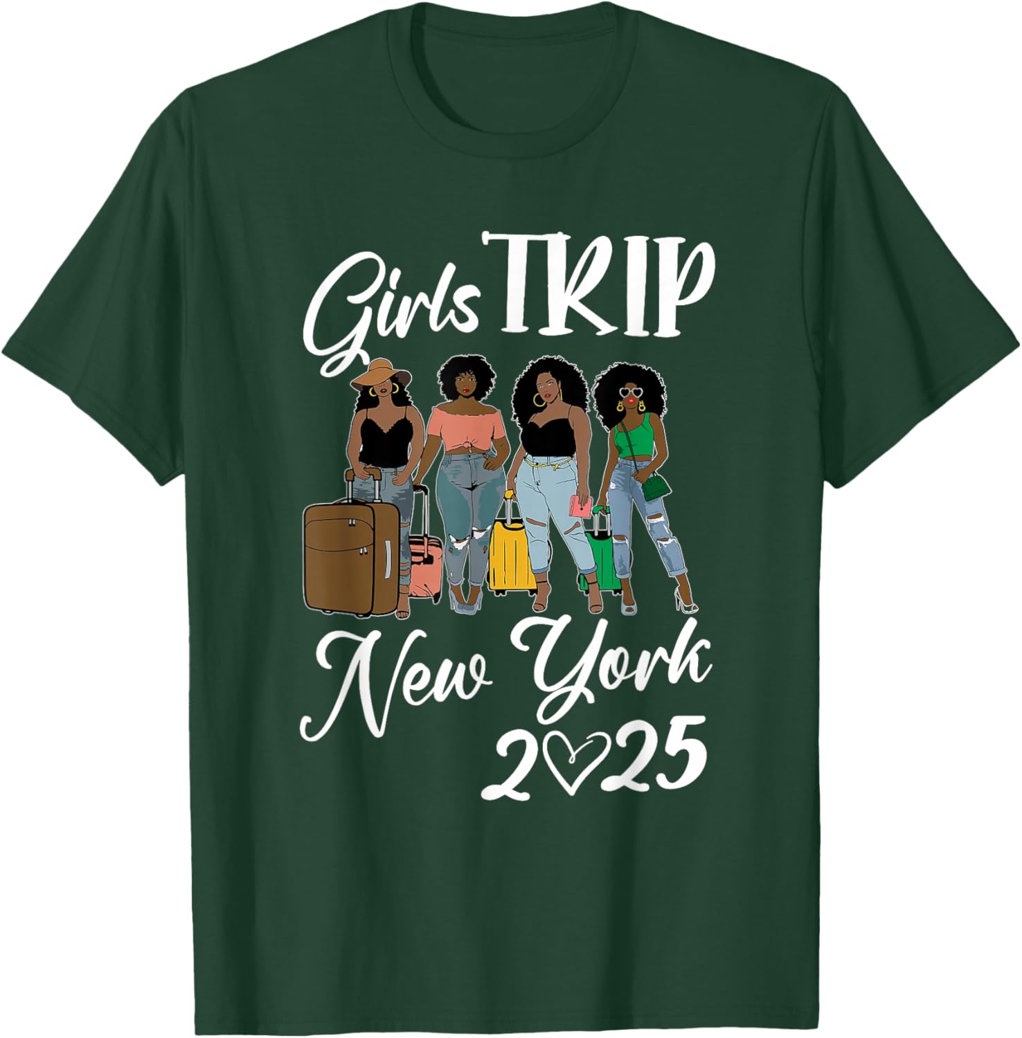 New York Girls Trip 2025 Friends Matching Group T-Shirt - T-Shirt | Forest