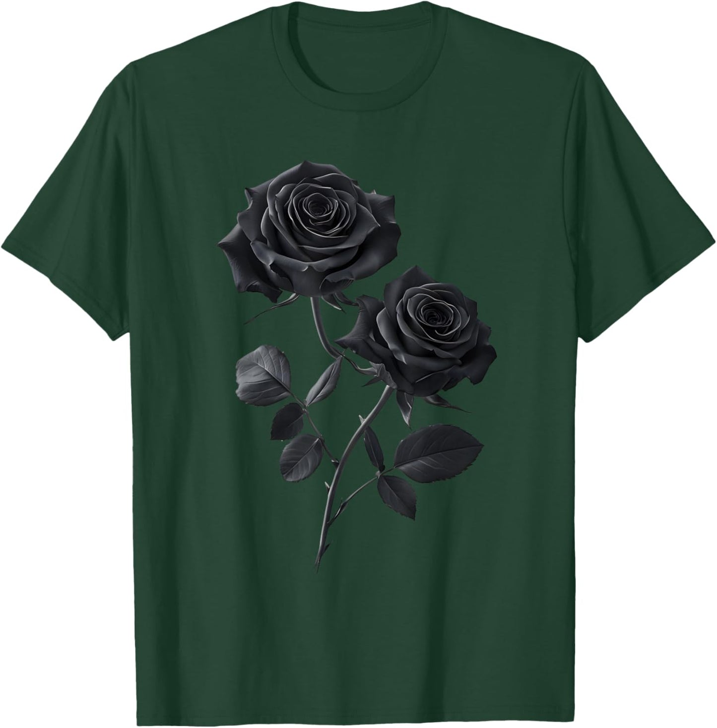 Beautiful Black Roses with Rose Pair Luxury Rose Design T-Shirt - T-Shirt | Forest