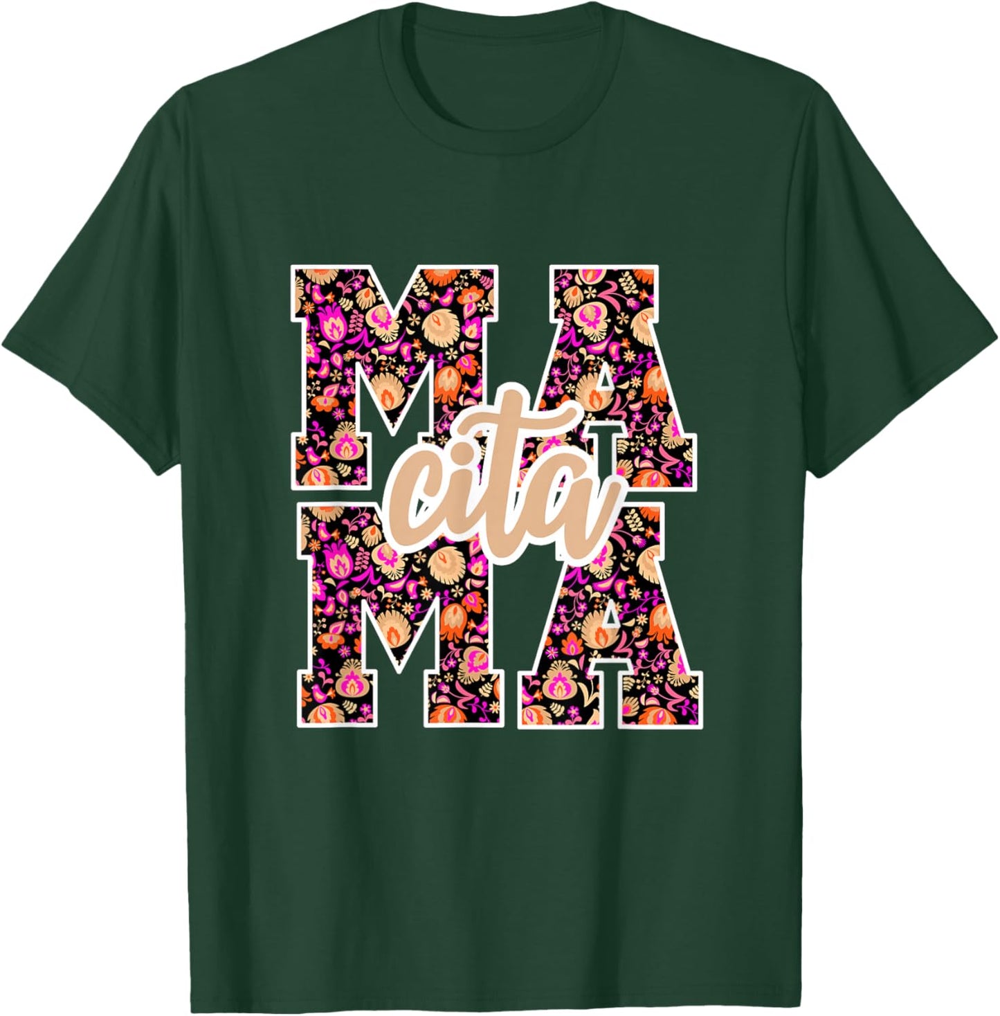 Mamacita Latina Women Modern Floral Aesthetic T-Shirt - T-Shirt | Forest