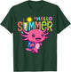 Hello Summer Funny Axolotl Last Day of School Axolotl Kids T-Shirt - T-Shirt | Forest