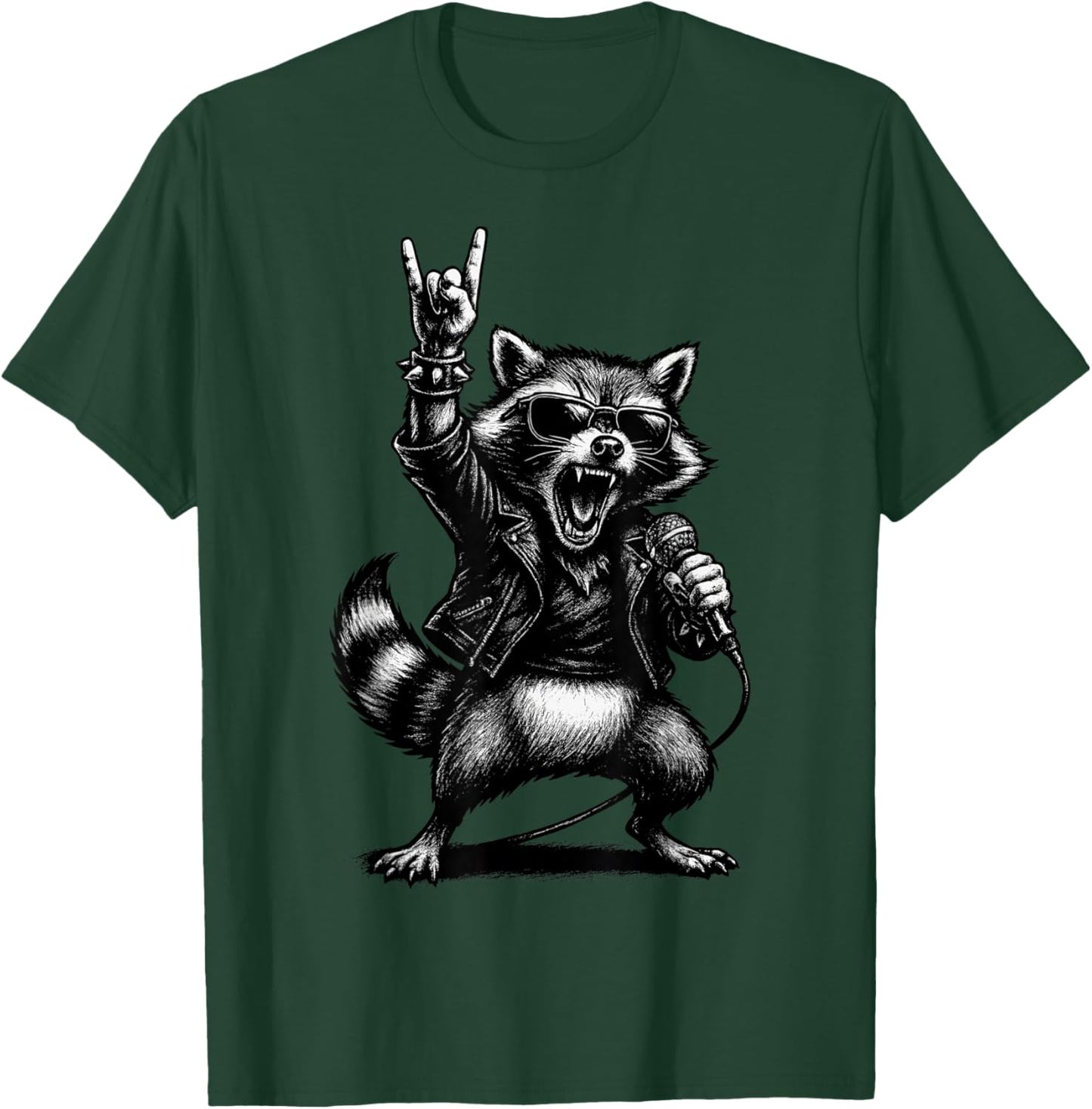 Rock and Roll Raccoon T-Shirt - T-Shirt | Forest