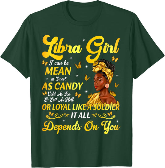 African American Birthday Black Women Libra Girl T-Shirt - T-Shirt | Forest