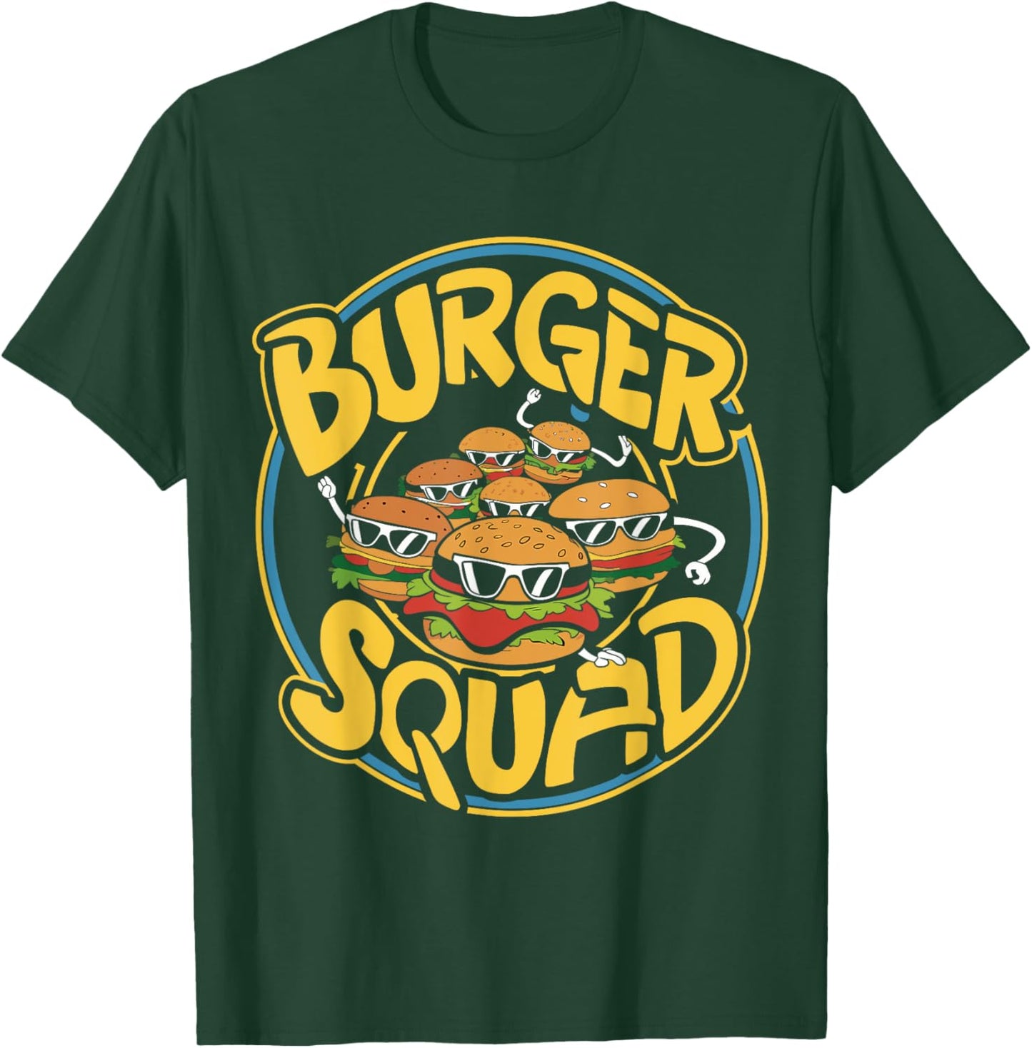 Burger Squad Funny Cheeseburger Lover Food Hamburger Crew T-Shirt - T-Shirt | Forest