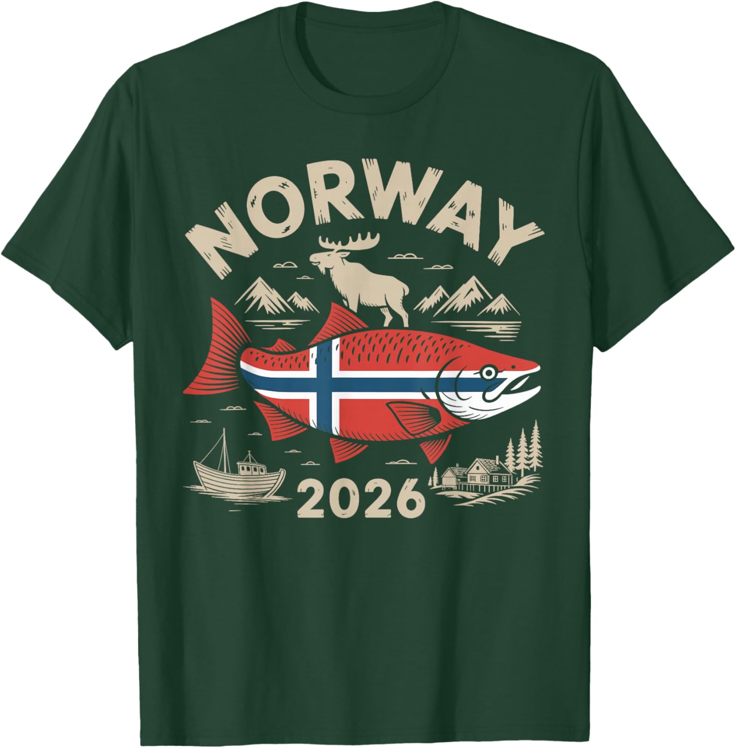 Norwegen 2026 Tour Angeln T-Shirt - T-Shirt | Forest