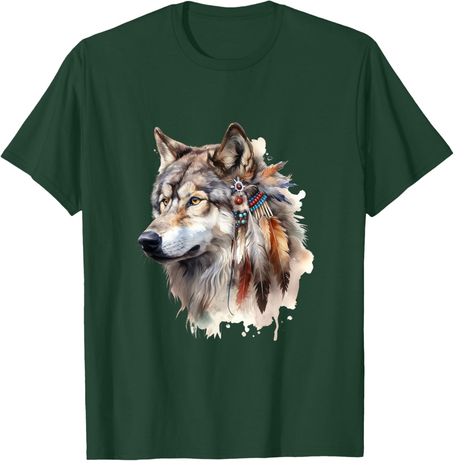 Native American Tribe Wolf T-Shirt - T-Shirt | Forest