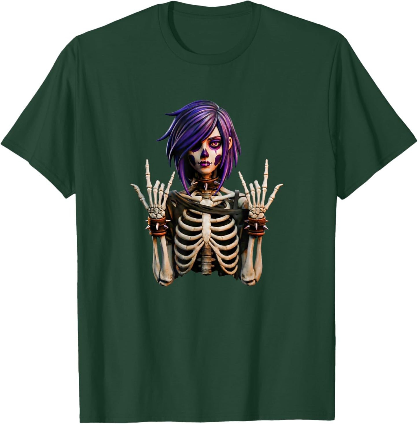 Goth Girl Emo Punk Skeleton T-Shirt - T-Shirt | Forest