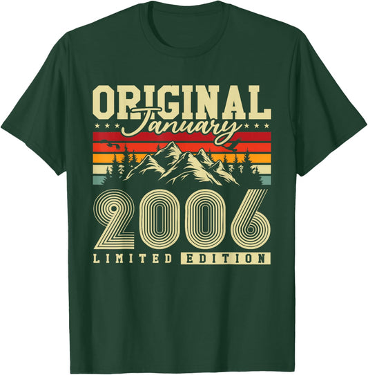 Original January 2006 Birthday Gift 20 Years Vintage T-Shirt - T-Shirt | Forest