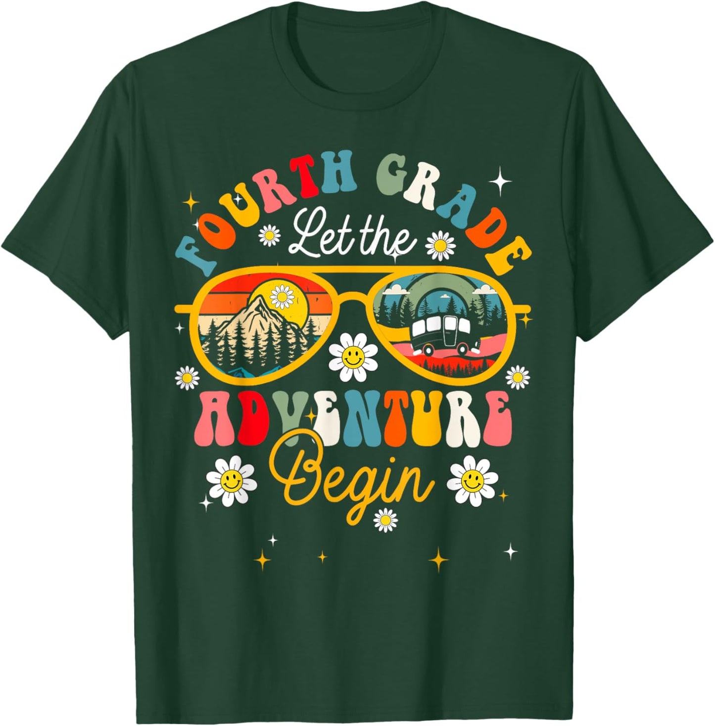 Let The 4th Grade Adventure Begin Fourth Grade Teacher T-Shirt - T-Shirt | Forest