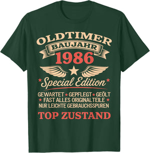 40th Birthday Man Woman 40 Years Decoration 1986 Gift Funny T-Shirt - T-Shirt | Forest