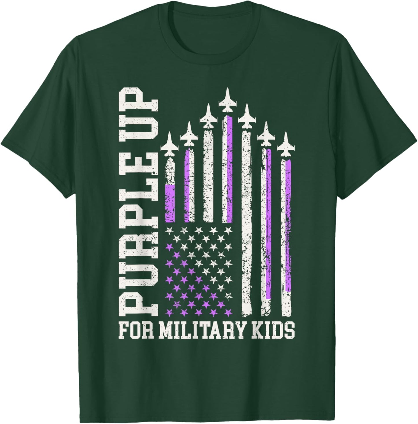 Purple Up for Military Kids Shirt Military Child Month Adult T-Shirt - T-Shirt | Forest