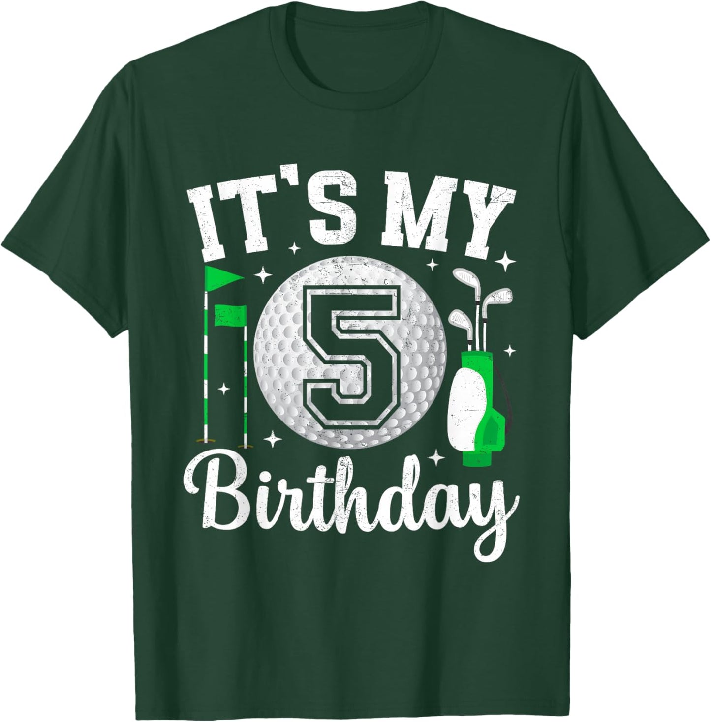 It's My 5th Birthday Golf 5 Year Old Golf Player Birthday T-Shirt - T-Shirt | Forest