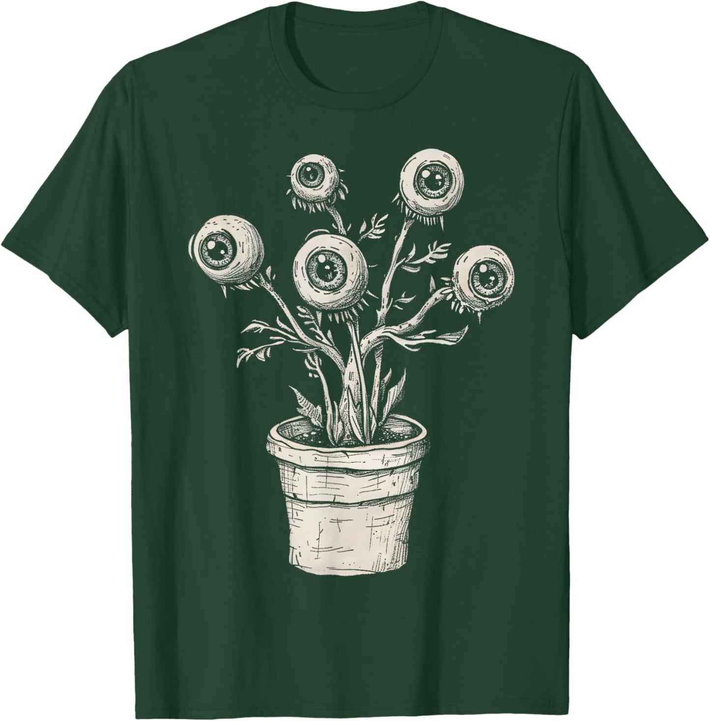 Eyes Eyeballs Plant Weird Goth Grunge Odd Strange Aesthetic T-Shirt - T-Shirt | Forest