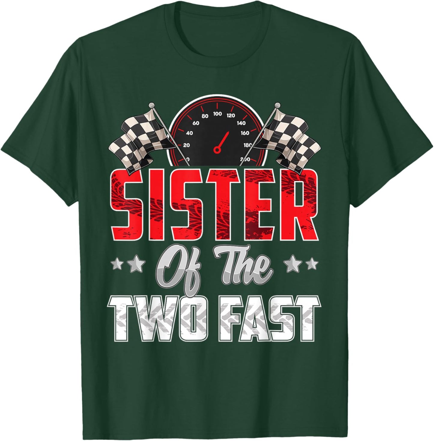2 year old racing car two fast birthday 2nd Family Sister T-Shirt - T-Shirt | Forest