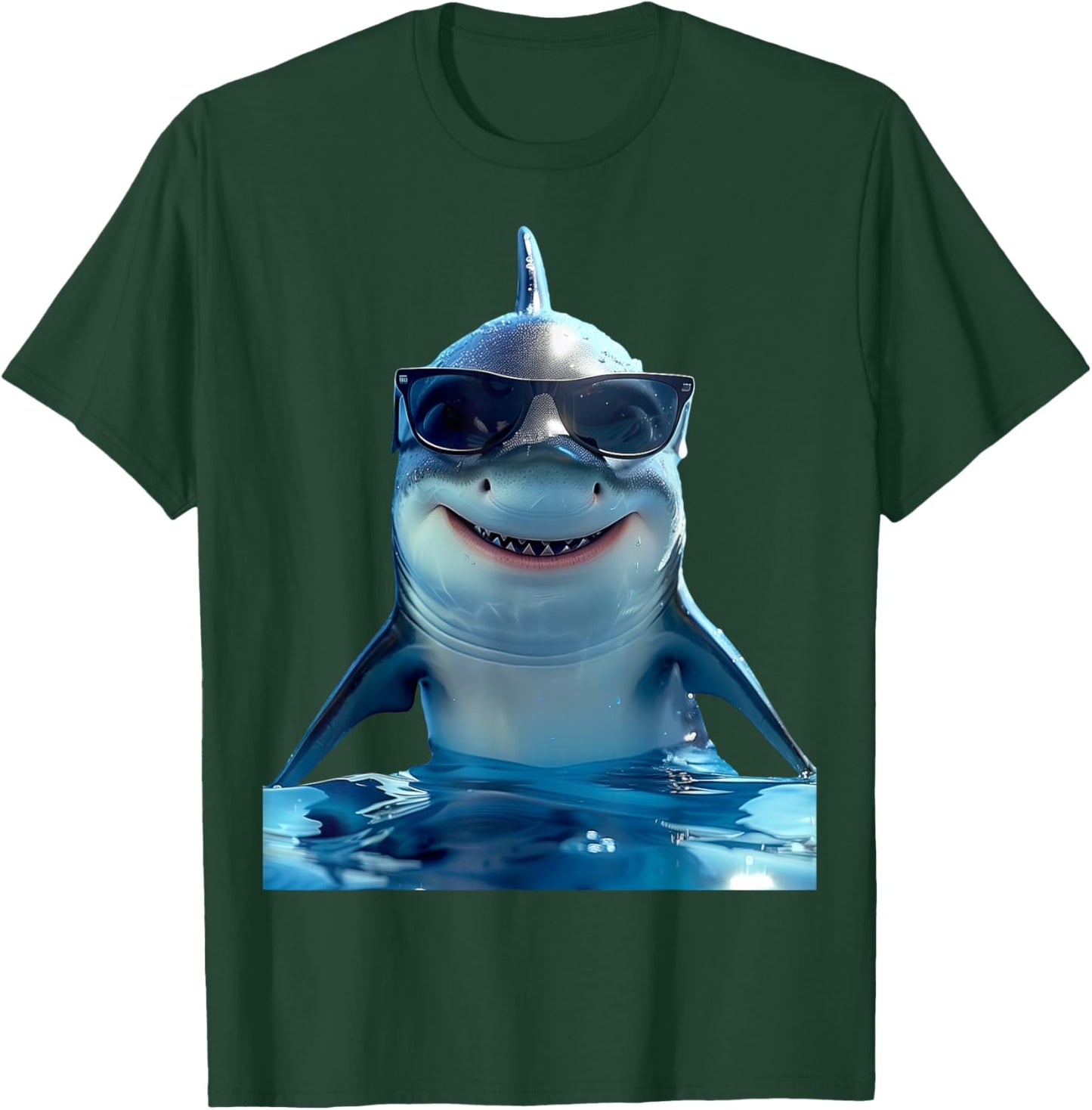 Hai mit Sonnenbrille Haifisch Tigerhai Grauhai Weißer Hai T-Shirt - T-Shirt | Forest