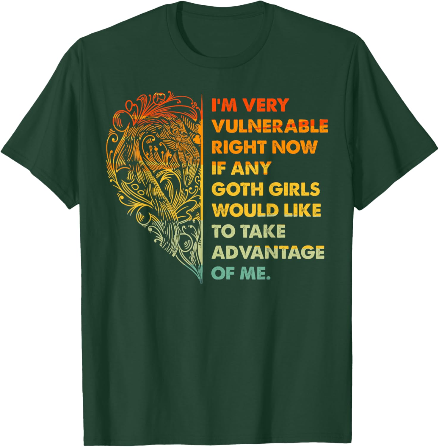 I'm Very Vulnerable Funny Goth Girls Quote T-Shirt - T-Shirt | Forest