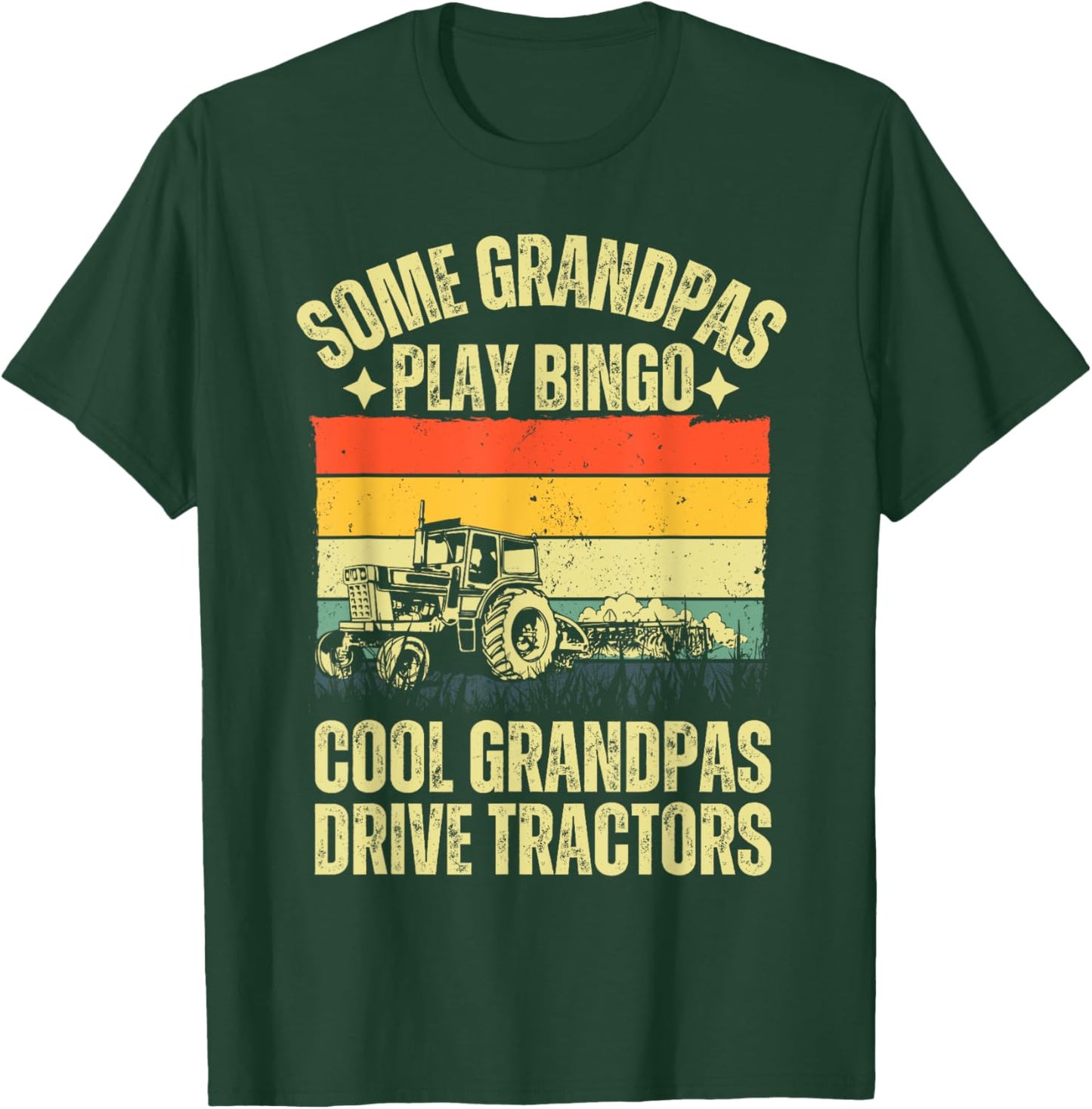 Tractor Art For Grandpa Men Farming Farmer Farm Tractor T-Shirt - T-Shirt | Forest