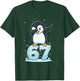 Dabbing Penguin 67 Funny Six Seven Gen Z Slang Meme Cute T-Shirt - T-Shirt | Forest