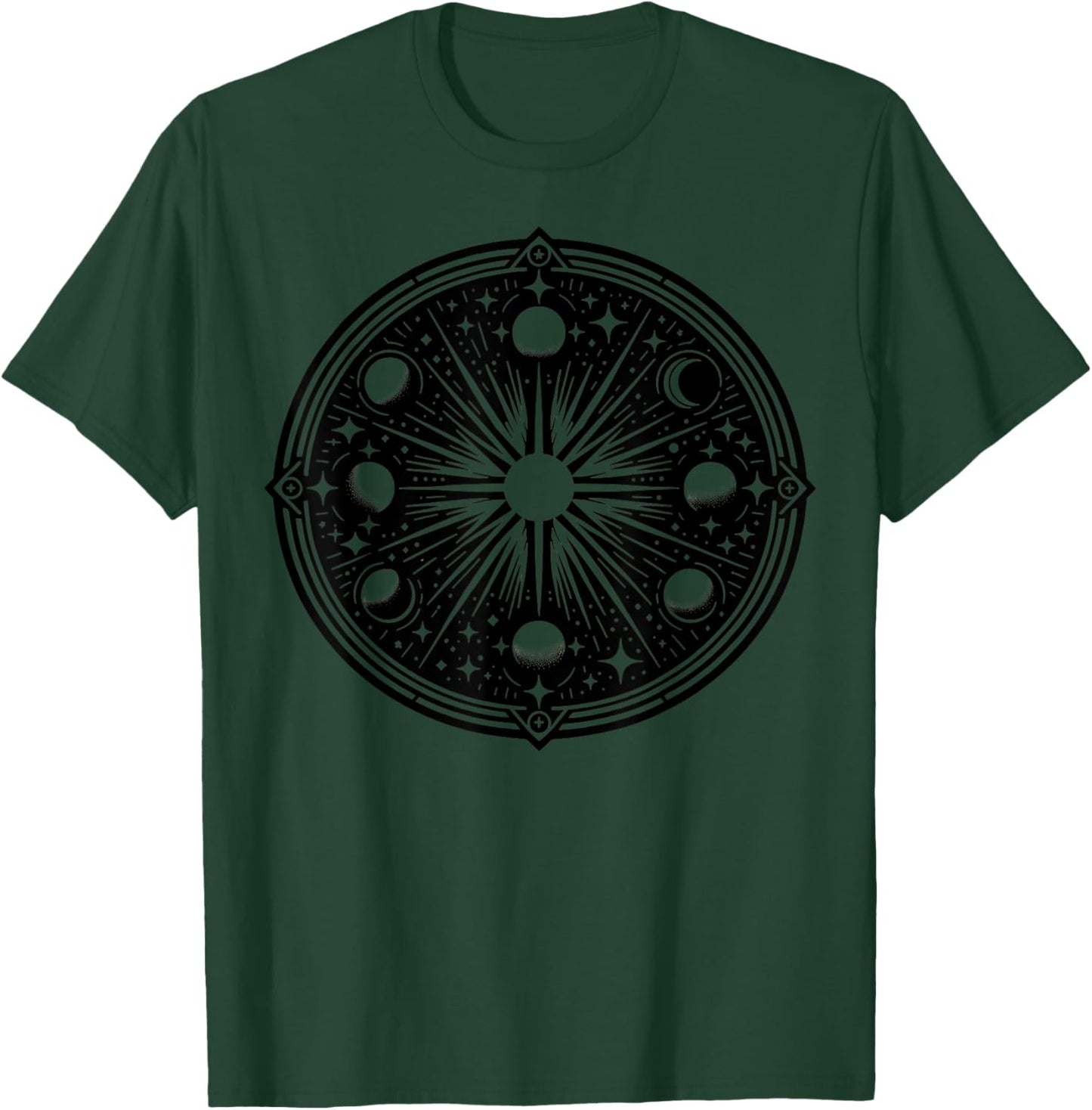 Celestial Moon Phases Design Cosmic Lunar Vibes T-Shirt - T-Shirt | Forest