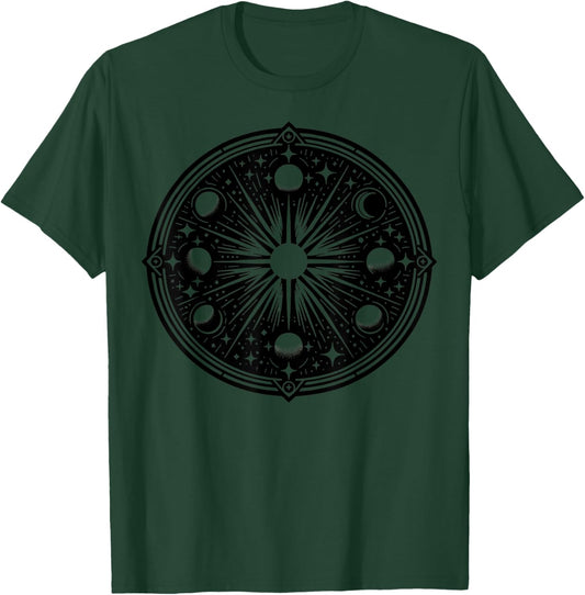 Celestial Moon Phases Design Cosmic Lunar Vibes T-Shirt - T-Shirt | Forest