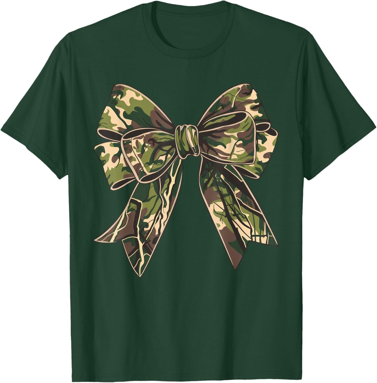 Camo Coquette Bow Hunt Duck Hunting Camouflage T-Shirt - T-Shirt | Forest