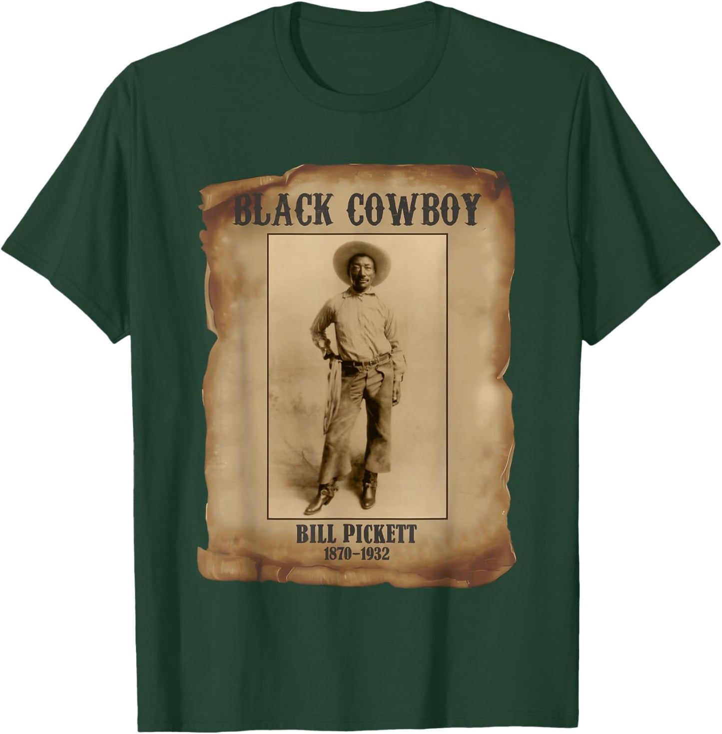 Bill Pickett Black Cowboy Rodeo Legend African American T-Shirt - T-Shirt | Forest
