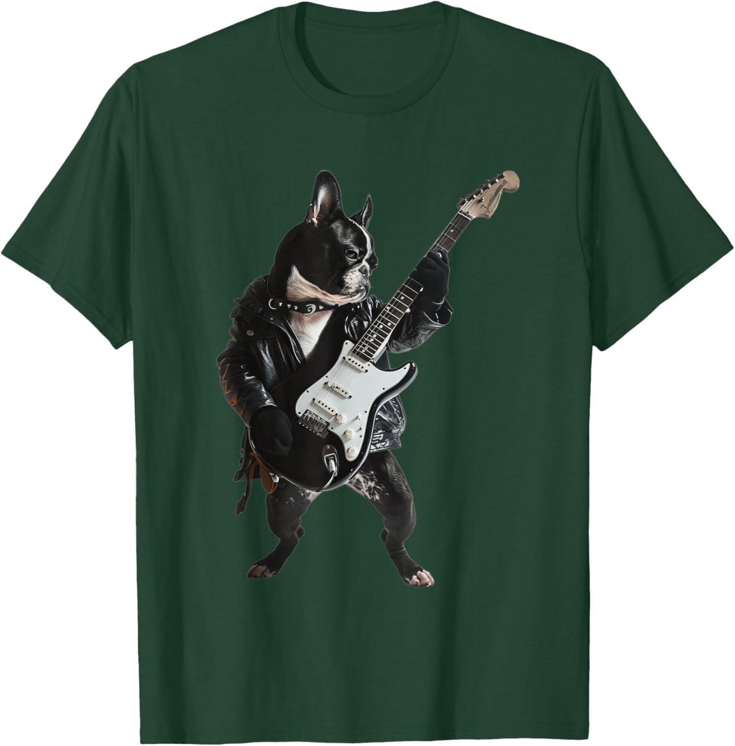 Boston Terrier Guitar T-Shirt - T-Shirt | Forest