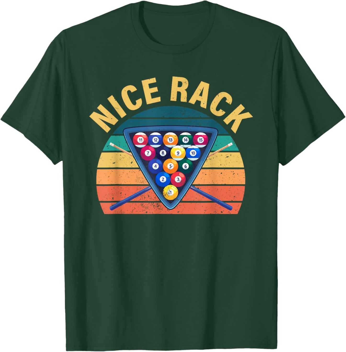 Nice Rack Pool Billiard Game Pool Player Balls Billiard T-Shirt - T-Shirt | Forest