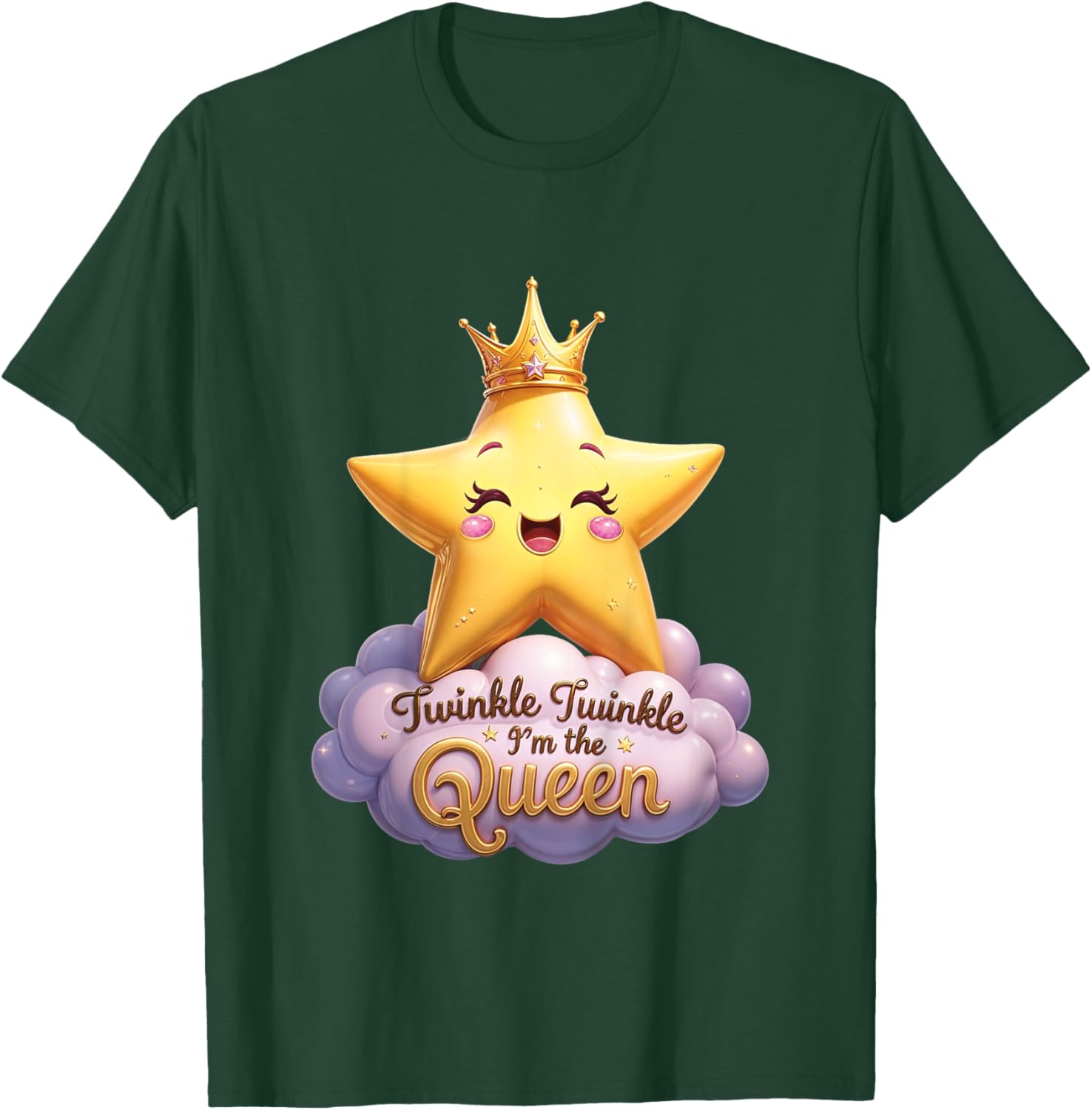 Kids Twinkle Twinkle I’m the Queen T-Shirt - T-Shirt | Forest
