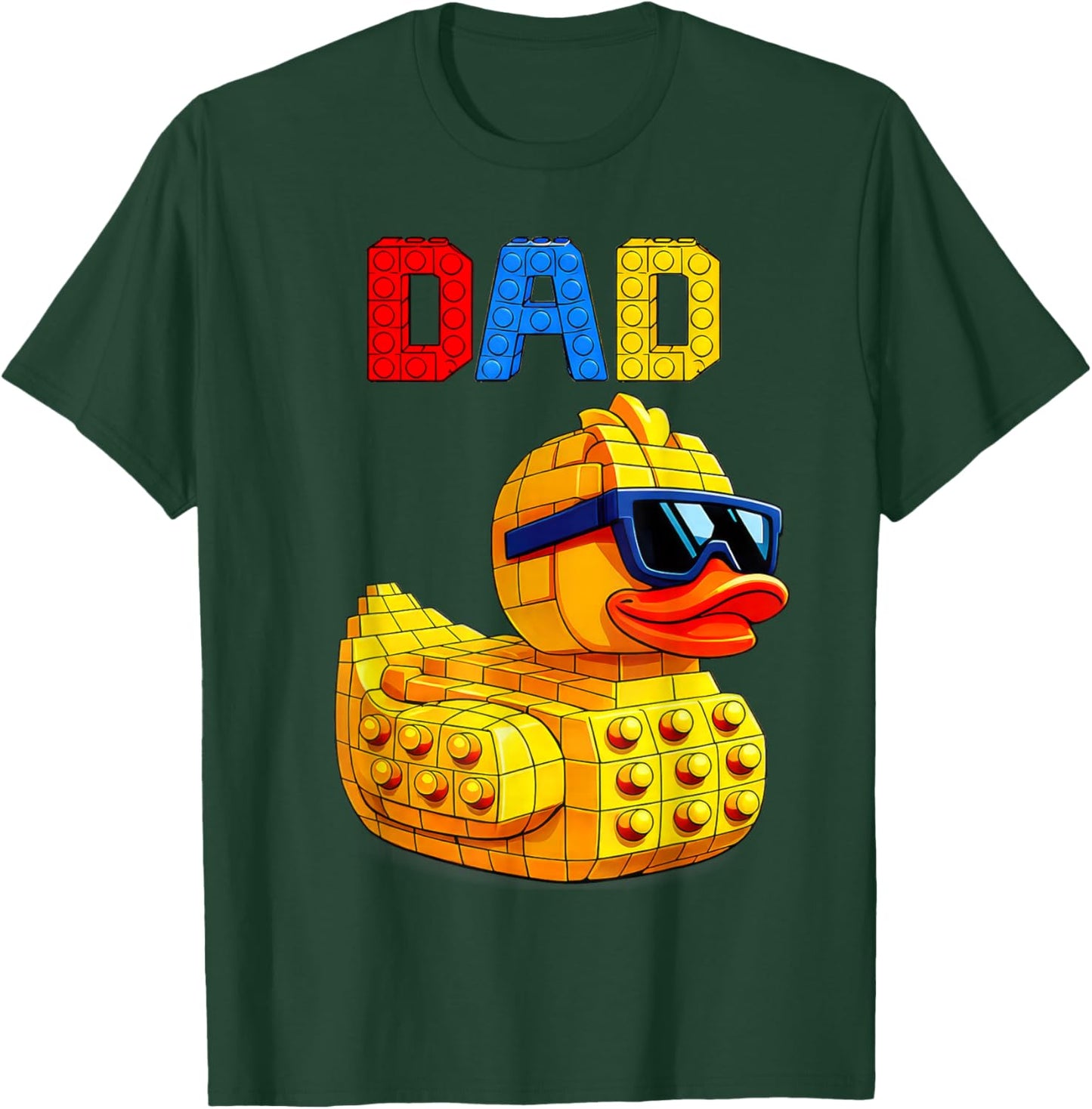 Duck Dad Master Builder Building Bricks Blocks Fathers Day T-Shirt - T-Shirt | Forest