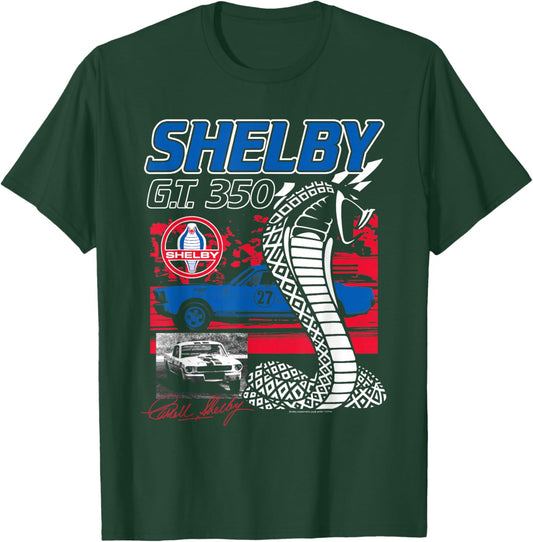 Shelby GT 350 Race Car Collage Vintage Sports Car T-Shirt - T-Shirt | Forest