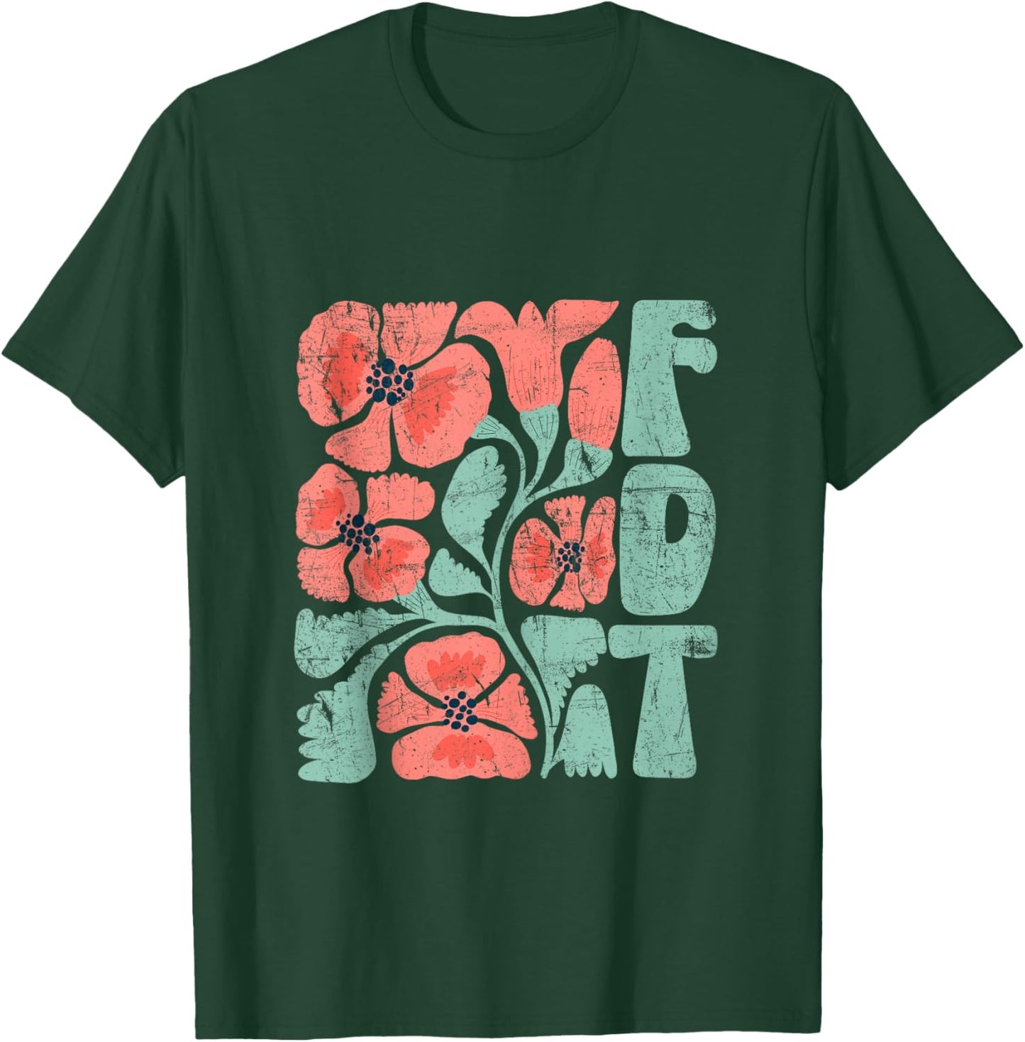 Anti-Trump Floral Boho , Resist Vintage Subtle Anti-Trump T-Shirt - T-Shirt | Forest