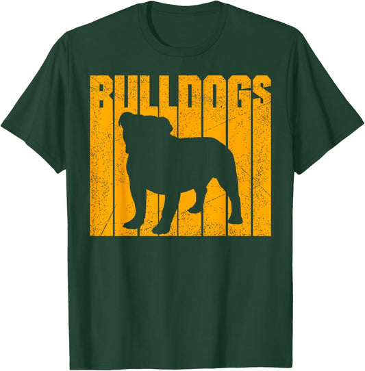 Gold Bulldogs Lover Sports Team Mascot T-Shirt - T-Shirt | Forest
