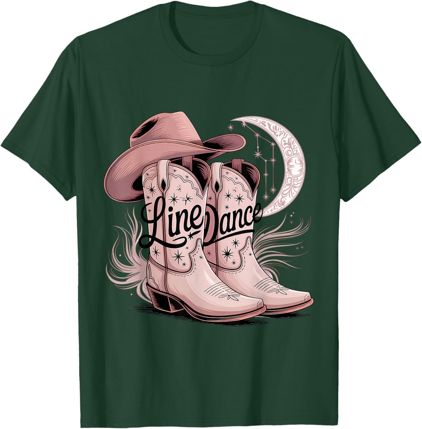 Line Dance Cowboystiefel T-Shirt - T-Shirt | Forest